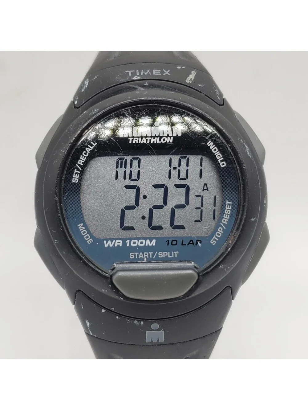 Timex Triathlon 10-lap Mens Watch 40mm Black/Gray New Battery